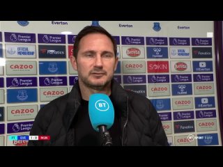 Very proud!  Frank Lampard delighted with his Everton players after Man Utd win!