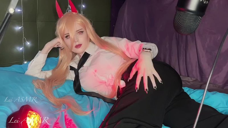 ♡ ASMR Stockings  Cloth Scratching   Chainsaw Man Power Cosplay