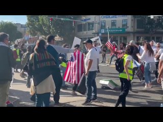 🇺🇲🇮🇱🇵🇸Enfrentamientos ahora mismo en Seattle, EEUU entre simpatizantes de Israel y Palestina