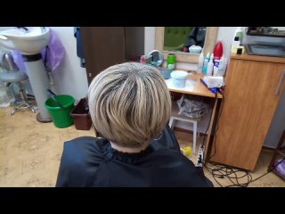 Окрашивание волос (мелкое и частое мелирование+тонировка) + стрижка - мастер- ИНЕССА - т: +7 950 927 87 24
