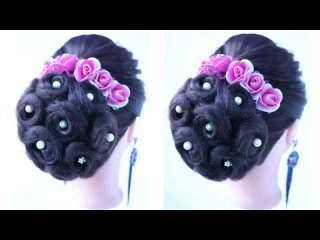 Beauty Friend - 3 juda hairstyle karwa chauth special ｜ bun hairstyle ｜ trendy hairstyle ｜ updo hairstyle ｜ rose bun