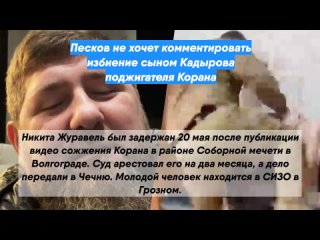 Песков не хочет комментировать избиение сыном Кадырова поджигателя Корана