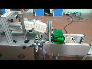 Автоматическая система нанесения этикетки на яичные лотки с автоматической укладкой в стопку - ИноксДрайв