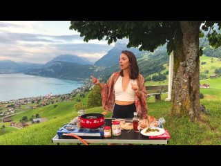 Amii Watson and Jimmi Harvey - Groovy Deep House Music Mix - Outdoor Cooking in Alps | Swiss Cheese Fondue Dinner