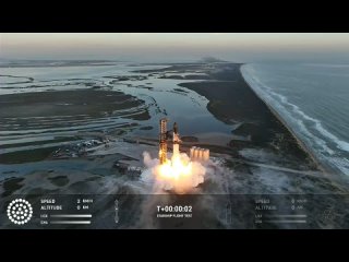 SpaceX запустила корабль Starhip на ракете-носителе Super Heavy.