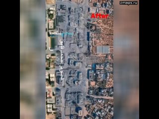 Всё, что осталось от жилого массива в районе Аз-Захра  В Сети появилось видео сравнения спутниковых