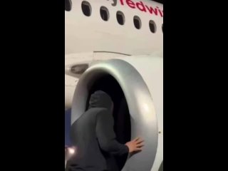 Дагестанец пытается найти евреев в турбине самолёта