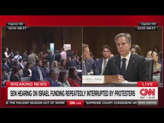 ️Протестующие ворвались в Конгресс США во время выступления Блинкена с требованием прекратить огонь в секторе Газа