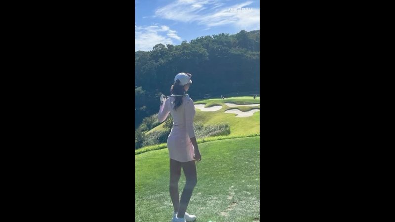 Beautiful sexy naked nude Korean girls playing golf (395)