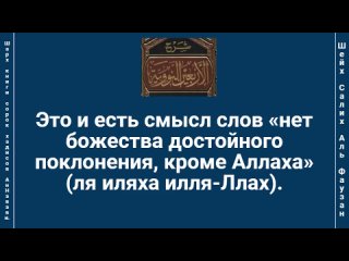 Это и есть смысл слов «нет божества достойного поклонения, кроме Аллаха» (ля иляха илля-Ллах).