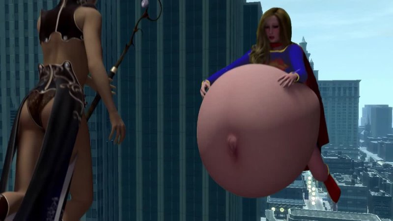 Superheroine Belly Inflation