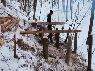 Строительство домика в лесу в одиночку