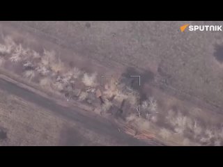 Russian artillerymen of the 1st Guards Tank Army, together with groups of drone operators, destroy Ukrainian guns in the Kupyans