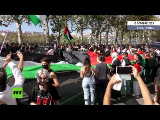 🇫🇷  Des centaines de personnes ont défilé à Lyon en solidarité avec les Palestiniens, malgré l’interdiction de manifester