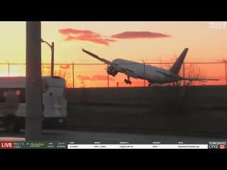 Сильный боковой ветер 777 Торонто (сдвиг ветра)
