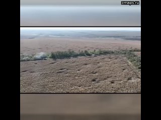 Уничтожение одного танка украинских формирований и прилету по второму в лесопосадках возле населенно