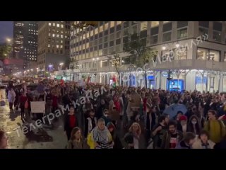 🇮🇱🇵🇸 La vidéo montre une manifestation à New York contre l’agression israélienne et en soutien à la Palestine