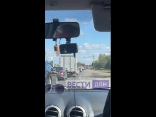 Пробка в Кулешовке из-за ремонта трассы “Азов - Ростов“
