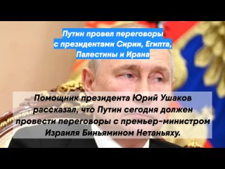 Путин провел переговоры с президентами Сирии, Египта, Палестины и Ирана