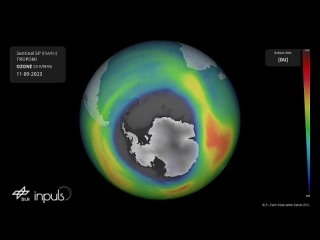 Развитие озоновой дыры над Южным полюсом