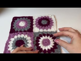 ВЯЖЕМ ПРОСТОЙ ПЛЕД_ БАБУШКИН КВАДРАТ ЛУЧИСТЫЙ  _ HOW TO CROCHET SUNBURST GRANNY SQUARE