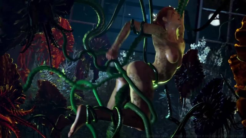 Poison Ivy - Plant Paradise DC Niisath tentacle monster sex double penetration anal all the way through 3D animation porn