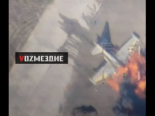 The Russian Lancet destroyed a Ukrainian Su-25 attack aircraft at the Dolgintsevo airfield in Krivoy Rog