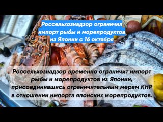 Россельхознадзор ограничил импорт рыбы и морепродуктов из Японии с 16 октября