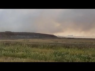 Масштабный пожар на свалке в станице Полтавская, Краснодарский край