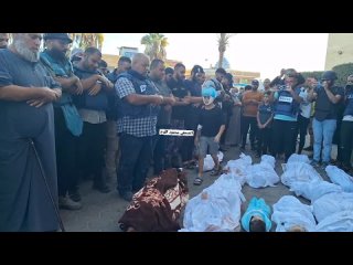Al-Jazeera’s Wael al-Dahdouh leads funeral prayer for his son, daughter, wife and other relatives who were brutally massacred la