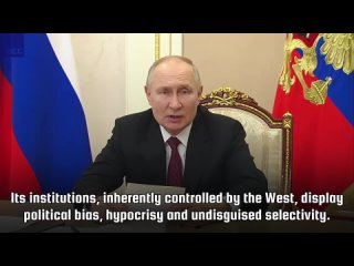 Russian President Vladimir Putin on the 75th anniversary of the Universal Declaration of Human Rights during his meeting with