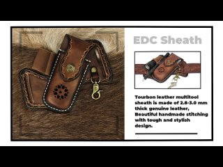 TOURBON Leather Multitool Pocket Organizer EDC Sheath