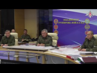 At the headquarters of the Joint Group of Forces, the Minister of Defense of the Russian Federation, Army General Sergei Shoigu,