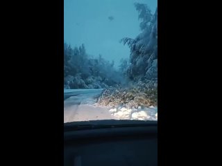 Сильный снегопад в Сосново (Приозерский район Ленинградской области, ).