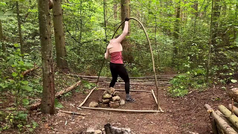 Marusya Outdoors SOLO GIRLs bushcraft in a dugout CAMP sauna and fishing