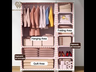 MUENHUI New Design Large Capacity Adult Household Plastic Wardrobe