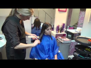 Hair Salon Secrets - Cutting from long hair to straight bob with sexy bangs