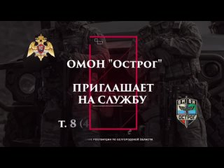 Белгородский ОМОН “Острог“ Росгвардии в связи с расширением штата приглашает на службу уверенных в себе и своей физической форме