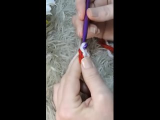 Двухцветный шнур крючком