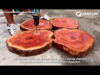 Man Transforms Massive Tree Log into Amazing Table | by @WoodworkingCraftsman