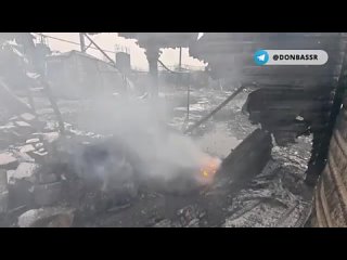 Место обстрела в Буденновском районе Донецка