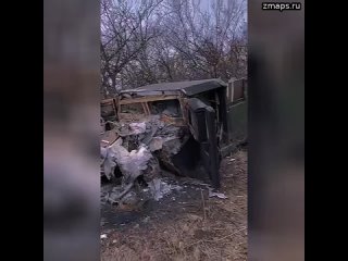 Еще один уничтоженный в зоне проведения СВО украинский армейский автомобиль Humvee американского про