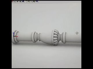 Компьютерная модель резной ножки для журнального мтола