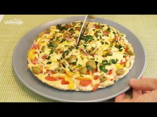 Супер Пицца без теста! + Салат с огурцами. Романтический ужин к 14 февраля 😍