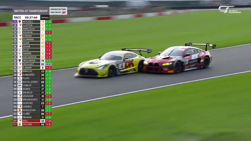 British GT Championship 2023 Donington Decider Dan Harper overtakes almost