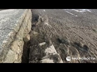️In Genichesk (Kherson region), a Crimean hurricane caused the strongest low tide in 60 years