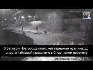 В Великом Новгороде полицией задержан мужчина, до смерти избивший прохожего в Спортивном переулке