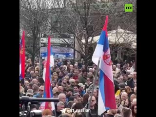 La situacin en el centro de Belgrado en Serbia : ha comenzado una nueva manifestacin de la oposicin pro occidental