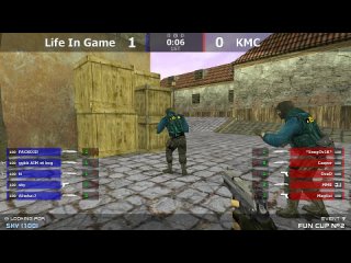 Stream cs 1.6 // Life In Game -vs- KMC // Final FUN CUP #2 @ by kn1fe