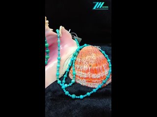Natural turquoise roundle beads handmade choker Dainty Gemstone necklace 02